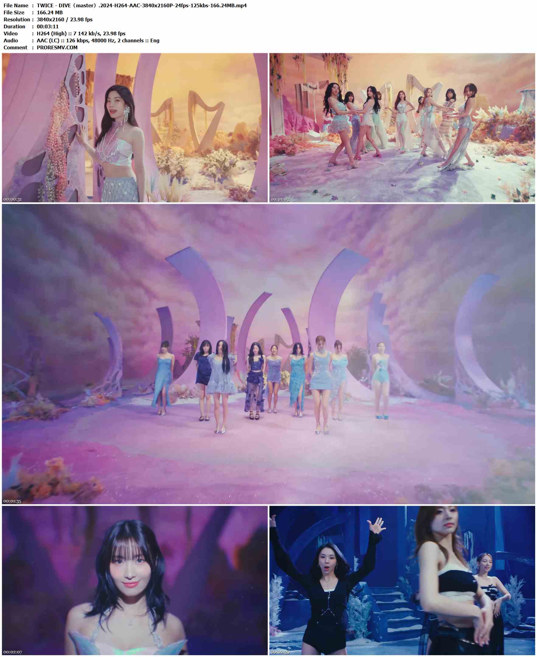 TWICE - DIVE（master）.2024-H264-AAC-3840x2160P-24fps-125kbs-166.24MB官方MV_高清MV